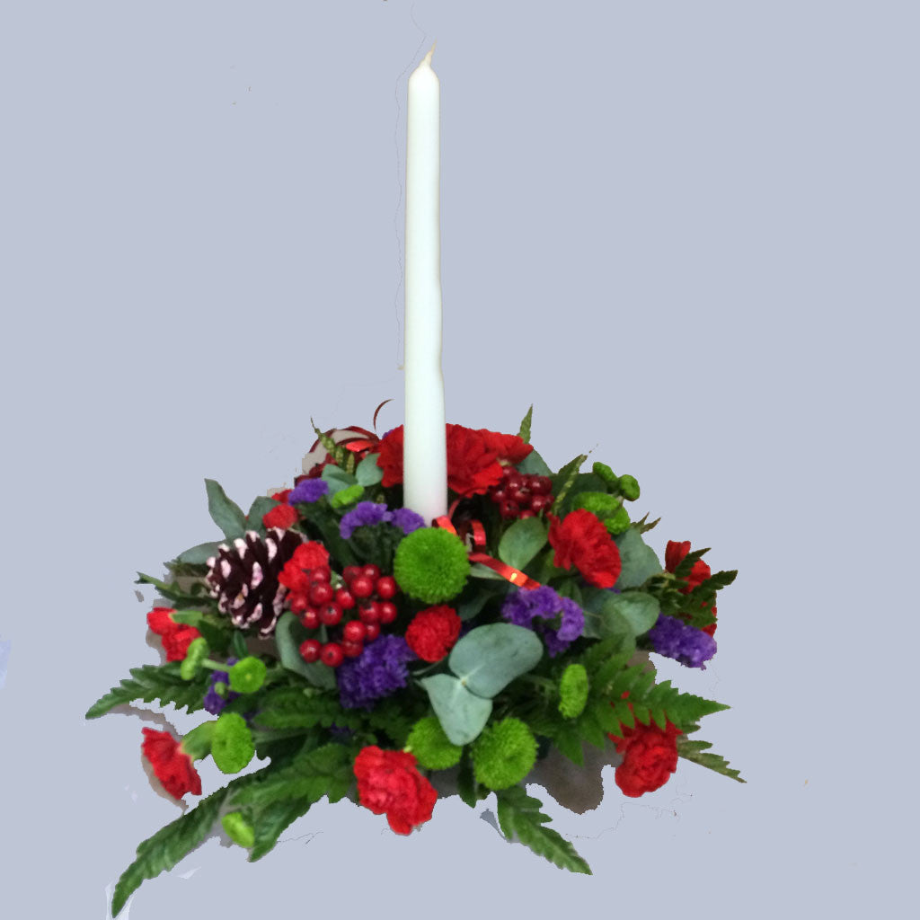 Christmas Centrepiece Candle Arrangement - Alan Brown Flowers