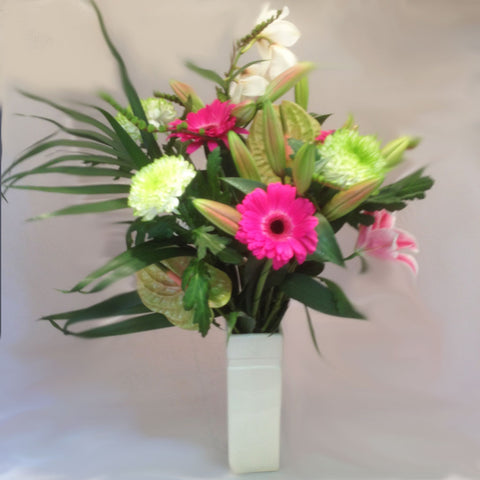 Pink & Cream Vase - Alan Brown Flowers