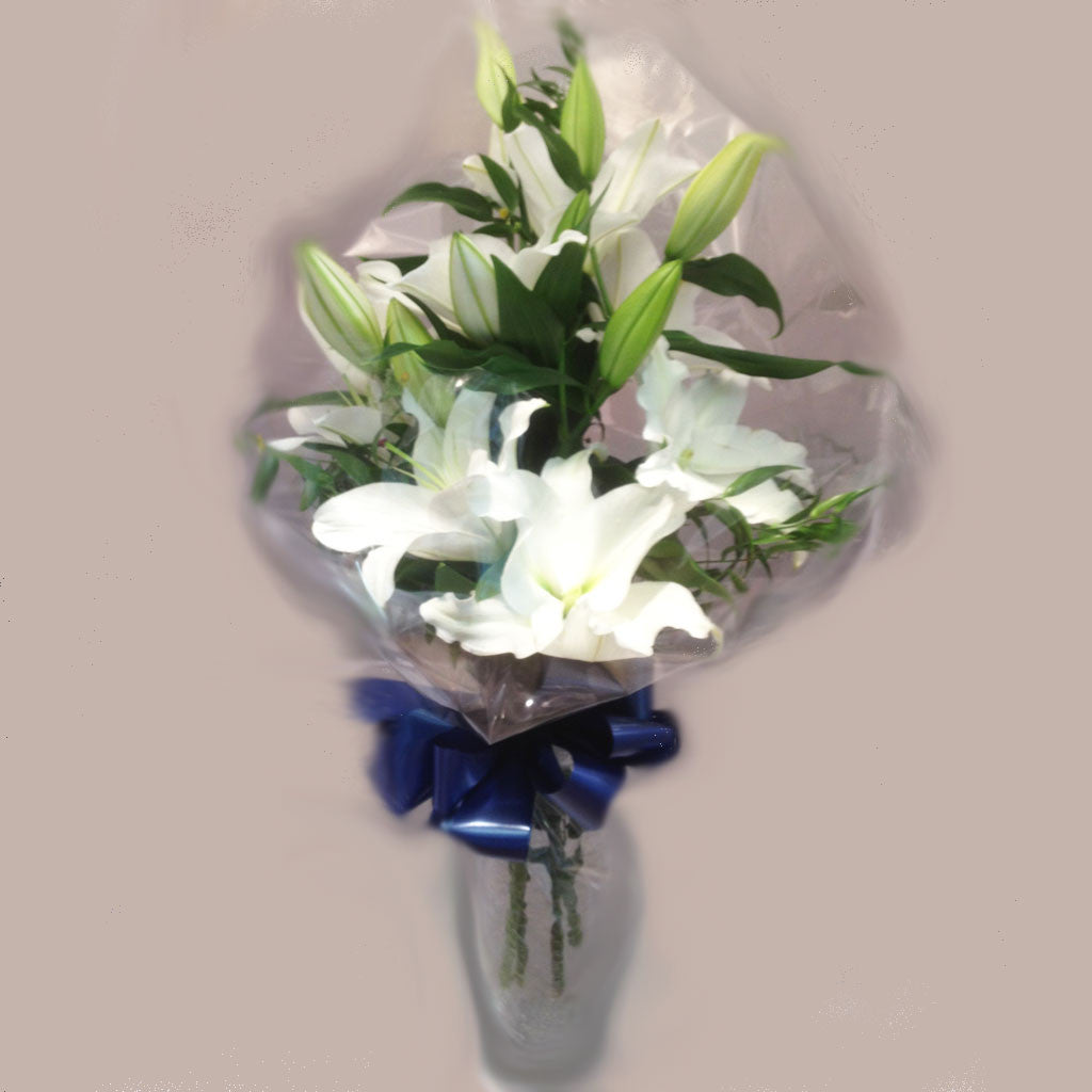 White Lily Stem Vase - Alan Brown Flowers