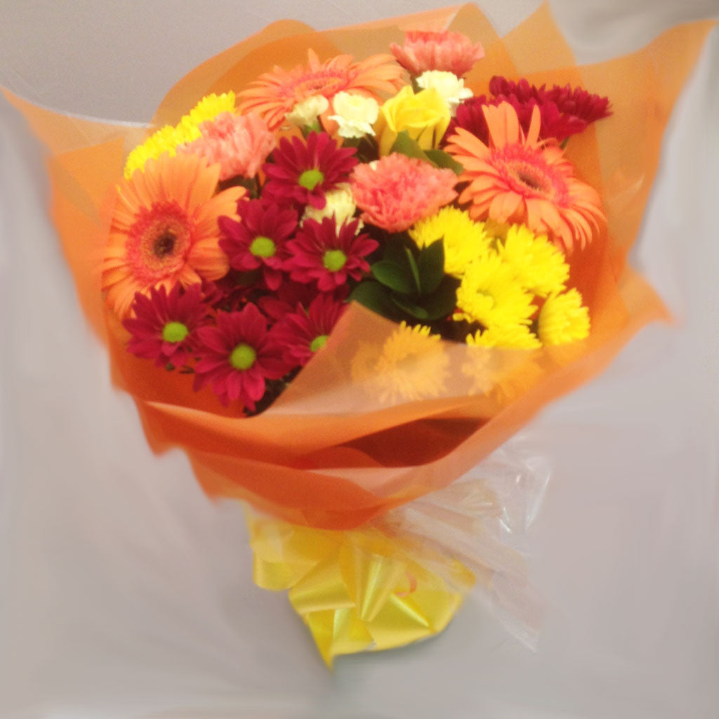 Seasonal Yellow and Orange Mixed Hand Tied Bouquet - Alan Brown Flowers